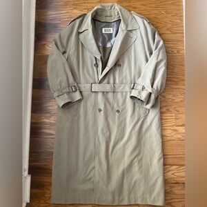 Vintage Men’s Bill Blass Newport Harbour Beige Trench Coat w/ Removable Lining